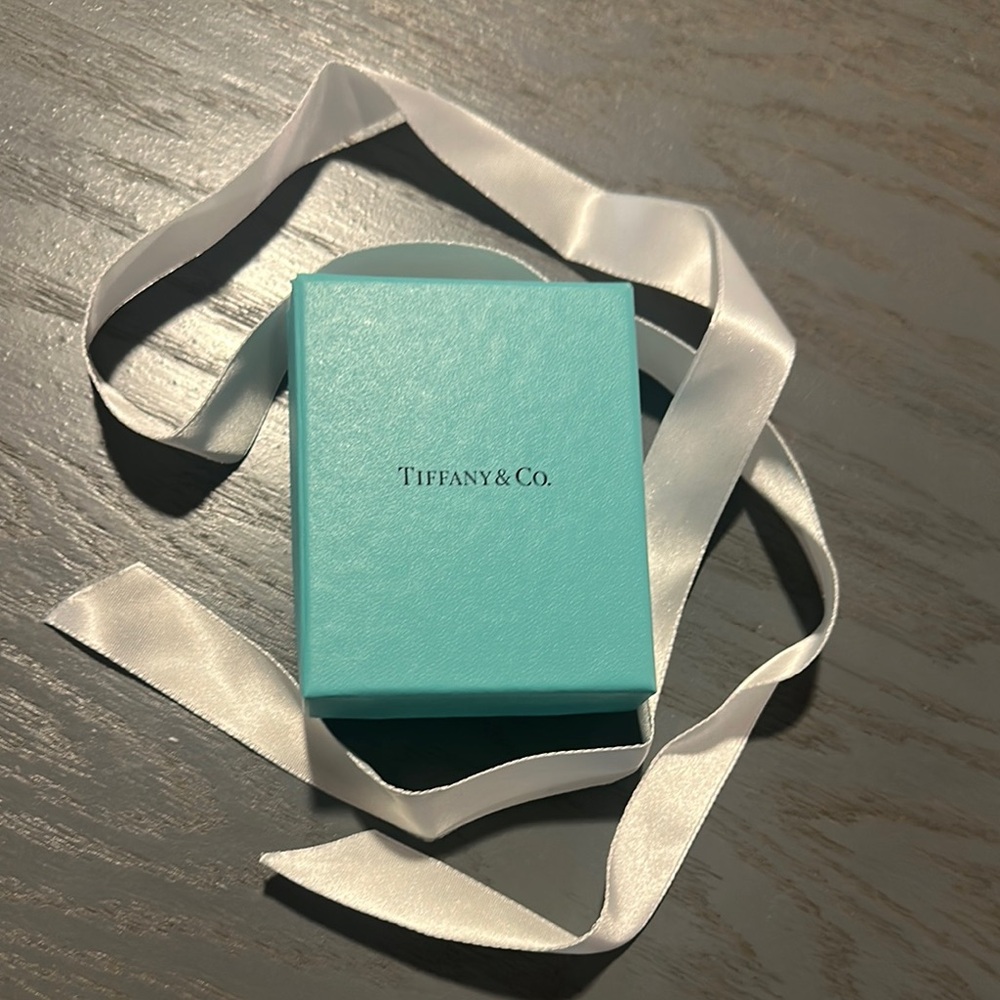 Tiffany & Co. Turquoise Box with Satin Ribbon- one damaged corner.